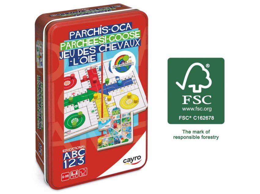 parchis oca caja metal 118 fsc